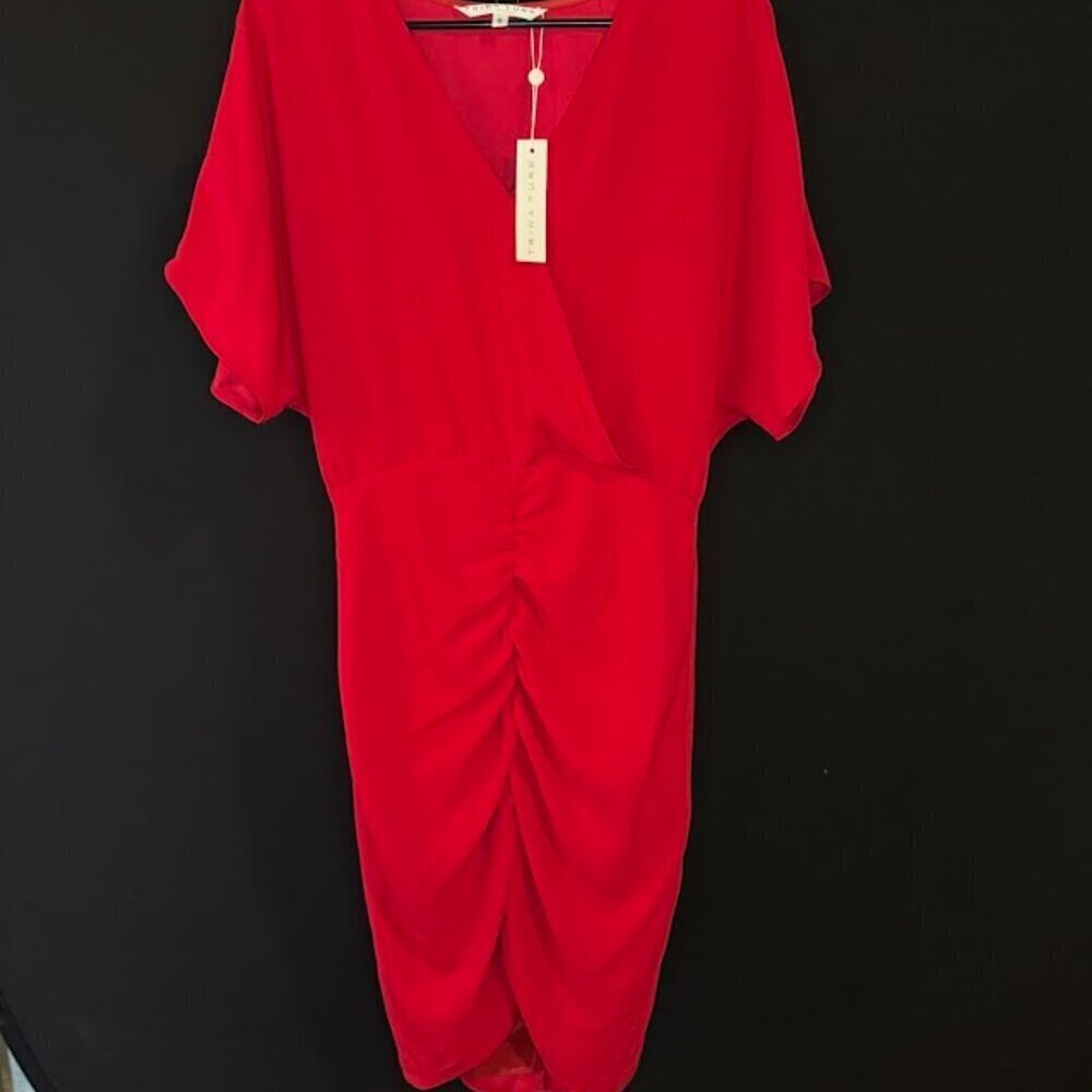 Trina Turk Red Rouched Dress